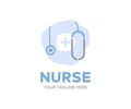 Medical technology research nurse professional logo design. Medical technology research institute and doctor staff service concept