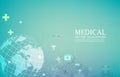 Medical technology vector background.Global technolgy concept