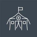 Medical tent related vector thin line icon