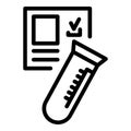 Medical test tube icon, outline style Royalty Free Stock Photo