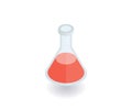 Medical test tube, laboratory glassware icon. Vector illustration in flat isometric 3D style Royalty Free Stock Photo