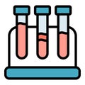 Medical test tube stand icon vector flat Royalty Free Stock Photo