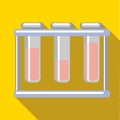 Medical test tubes icon, flat style Royalty Free Stock Photo