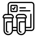 Medical test tubes icon outline vector. Medical facility