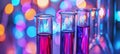 Medical test tubes with liquid in lab, symbolizing scientific research and experimentation Royalty Free Stock Photo