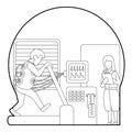 Medical testing person on treadmill concept