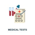 Medical Tests flat icon. Colored element sign from hospital collection. Flat Medical Tests icon sign for web design