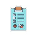 Color illustration icon for Medical tests, investigation and research