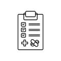 Black line icon for Medical tests, investigation and research