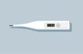 Medical thermometer. Digital thermometer isolated with long shadow. Flat design, vector illustration. Electronic thermometer show