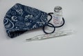 Medical thermometer, face mask, vaccine for COVID - 19 Coronavirus