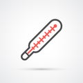 Medical thermometer flat icon. Vector
