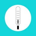 Medical thermometer icon.A tool for measuring temperature.Outline drawing.Vector illustration