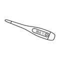 Medical thermometer vector icon.Outline,line vector icon isolated on white background medical thermometer. Royalty Free Stock Photo