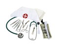 Medical tools and funds Royalty Free Stock Photo