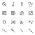 Medical tools line icons set Royalty Free Stock Photo