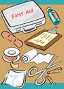 Medical tools set poster background Royalty Free Stock Photo