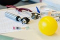 Medical tools on table Royalty Free Stock Photo