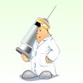 Medical toons - Nurse with huge syringe