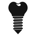 Medical tooth implant icon, simple style