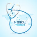 Medical Tourism Concept Banner Card with Realistic 3d Detailed Elements. Vector Royalty Free Stock Photo