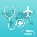 Medical tourism. Flat design modern vector illustration