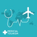 Medical tourism. Flat design modern vector.