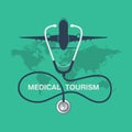 Medical tourism vector background Royalty Free Stock Photo