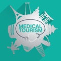 Medical tourism vector background Royalty Free Stock Photo