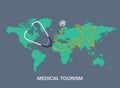 Medical tourism vector background Royalty Free Stock Photo