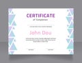 Medical training completion certificate design template