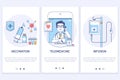 Medical treatment concept.Telemedicine.Online medical consultation.Syringe and vaccine.Medical Infusion.UX UI GUI screen