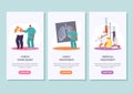 Medical treatment, early health check vector illustration horizontal banners set.