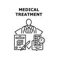 Medical Treatment Sick Concept Black Illustration