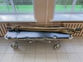 Medical trolley gurney with stretchers in hospital corridor Royalty Free Stock Photo