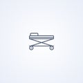 Medical trolley, vector best gray line icon