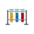 Medical tube tests in base laboratory flat icons