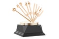 Medical tuning forks golden award concept. 3D rendering