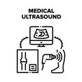 Medical Ultrasound Device Vector Black Illustration