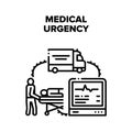 Medical Urgency Vector Black Illustration