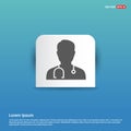 Medical user icon. - Blue Sticker button Royalty Free Stock Photo