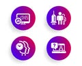 Medical vaccination, Time management and Report statistics icons set. Faq sign. Vector