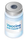 Medical vaccine anti Covid-19 vial, vector illustration