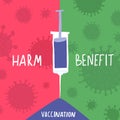 Medical vaccine comparison, vector illustration.
