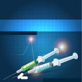 Medical vector background with injections and pills