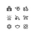 Medical vector icon set. Line icons, signs and symbols in flat linear design