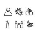 Medical vector icon set, use for application to prevent virus corona Royalty Free Stock Photo