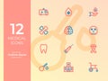 Medical Vector Icons, Medical symbol. Outline Icons with two tone colors for website, mobile apps Royalty Free Stock Photo