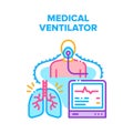 Medical Ventilator Equipment Vector Concept Color