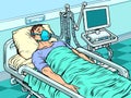 Medical ventilator machine. heavy patient in intensive care. the epidemic of the coronavirus, pneumonia Royalty Free Stock Photo